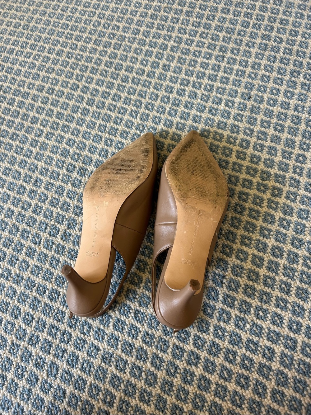 Nude/Taupe Pointed Slingback Heels - Picture 5 of 6